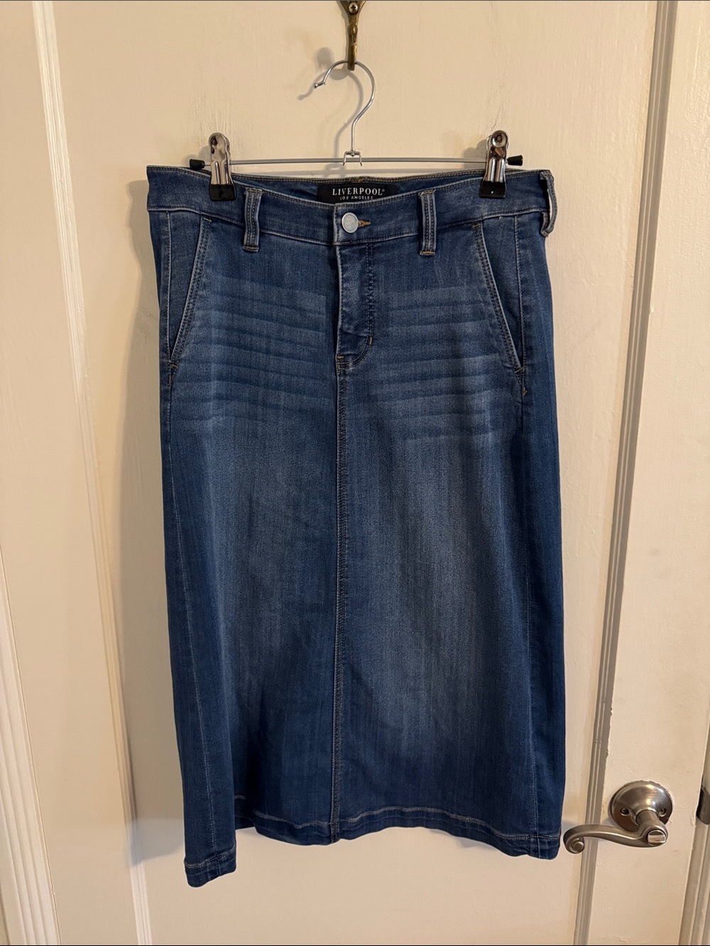 Liverpool Los Angeles Ling Denim Skirt Sz 2